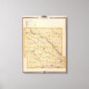 Map of Guthrie County, State of Iowa Canvas Print