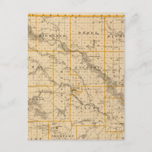 Map of Guthrie County, State of Iowa Postcard