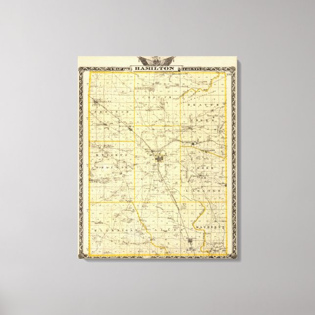 Map of Hamilton County Canvas Print (Front)