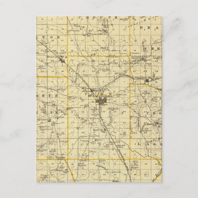 Map of Hamilton County Postcard (Front)