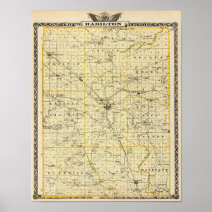 Map of Hamilton County Poster
