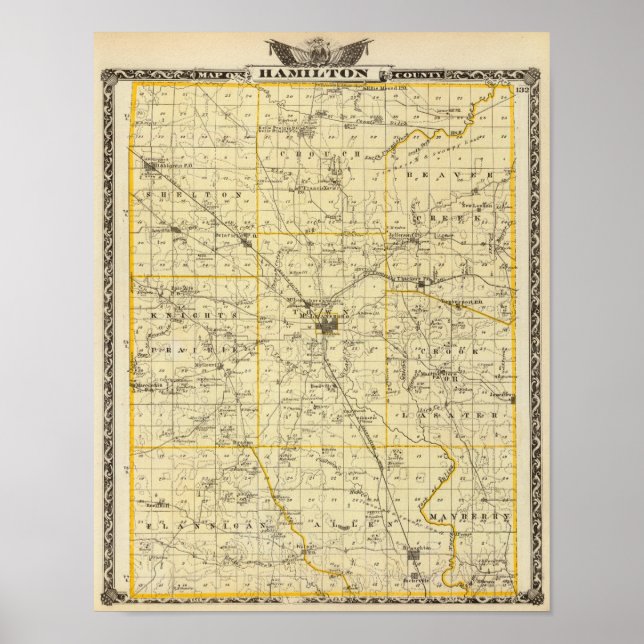 Map of Hamilton County Poster (Front)