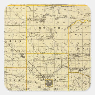 Map of Hamilton County Square Sticker