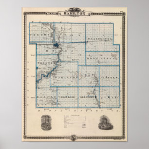 Map of Hamilton County, State of Iowa Poster