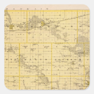 Map of Hardin County, State of Iowa Square Sticker