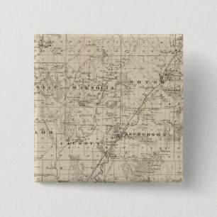 Map of Harrison County, State of Iowa 15 Cm Square Badge