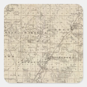 Map of Harrison County, State of Iowa Square Sticker