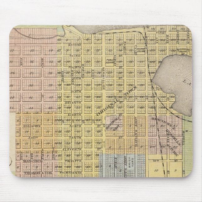 Map of Hastings, Dakota County, Minnesota Mouse Mat (Front)