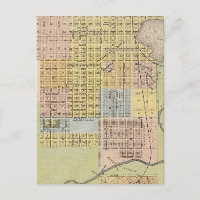 Map of Hastings, Dakota County, Minnesota Postcard (Front)
