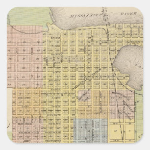 Map of Hastings, Dakota County, Minnesota Square Sticker