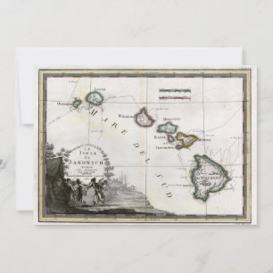 Map of Hawaii with Captain Cook vignette