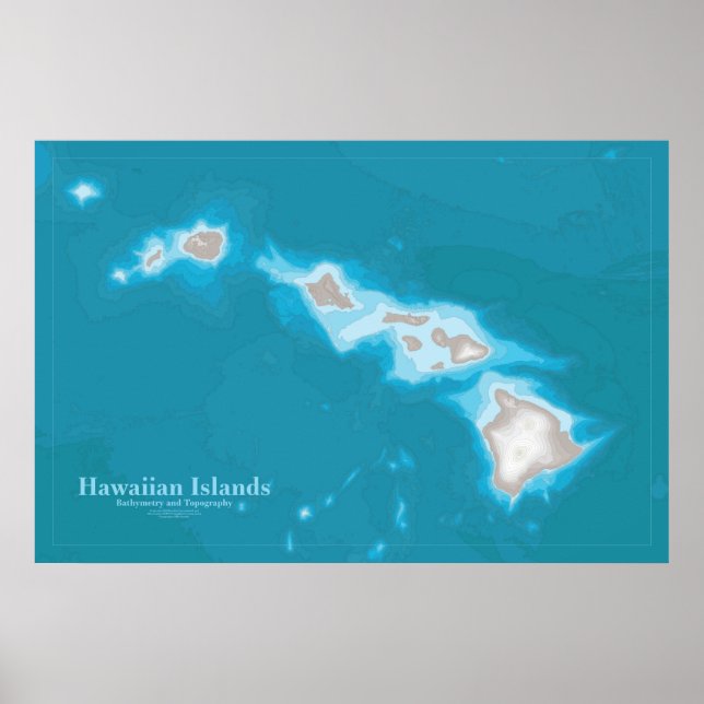 Map of Hawaiian Islands Poster (Front)