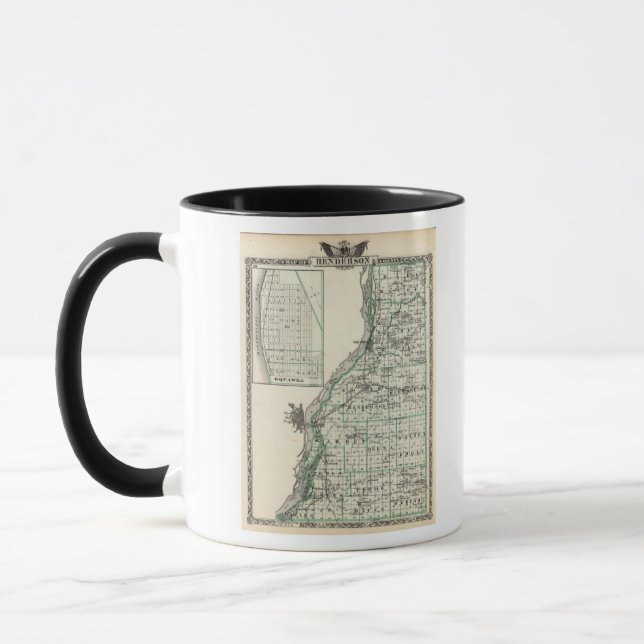 Map of Henderson County and Oquawka Mug (Left)