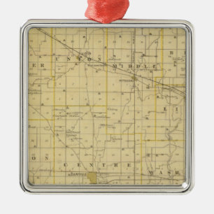 Map of Hendricks County Metal Tree Decoration