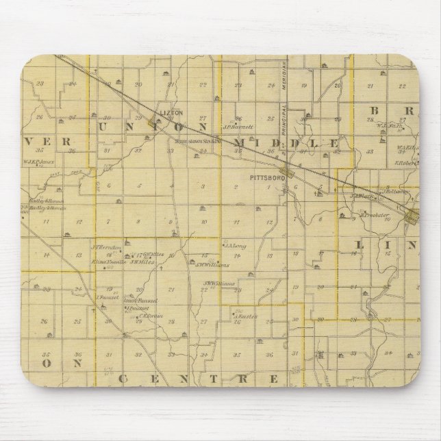 Map of Hendricks County Mouse Mat (Front)