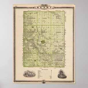Map of Henry County, State of Iowa Poster