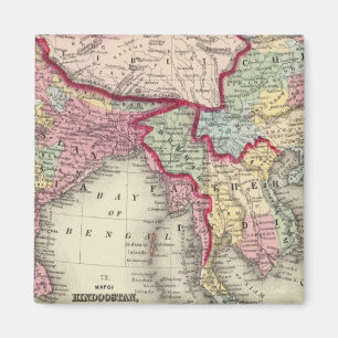 Map Of Hindoostan, Farther India, China, and Tibet Magnet