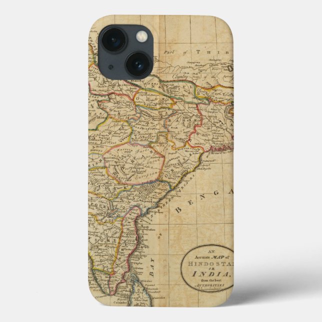 Map of Hindostan or India Case-Mate iPhone Case (Back)