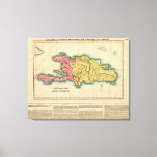 Map Of Hispaniola, Or St Domingo Canvas Print