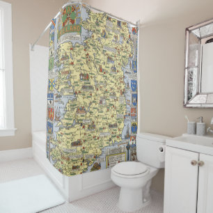 Map of Historical Ireland Shower Curtain