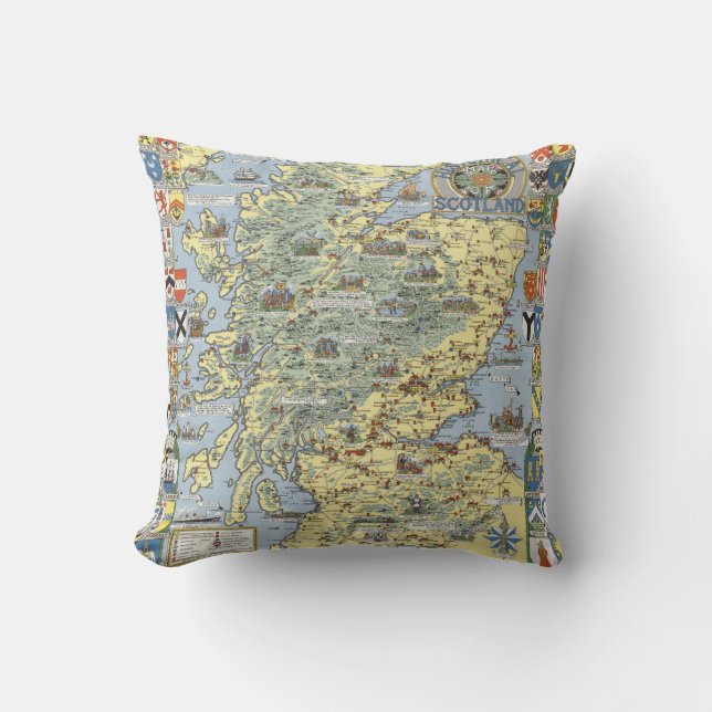 Map of Historical Scotland Cushion (Front)