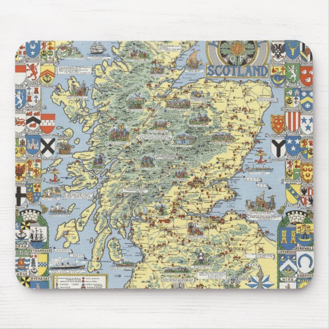 Map of Historical Scotland Mouse Mat (Front)