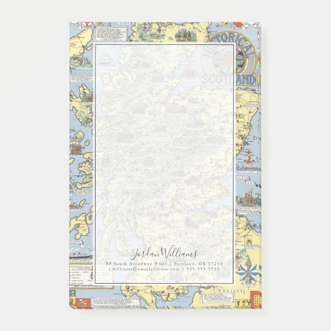 Map of Historical Scotland Post-it Notes (Front)