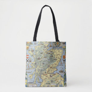 Map of Historical Scotland Tote Bag