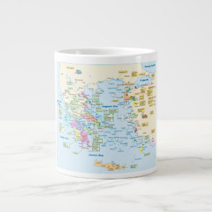 Map of Homeric Era Greece with English labels Large Coffee Mug