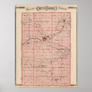 Map of Huntington County Poster