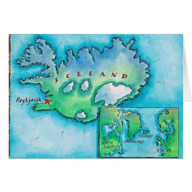 Map of Iceland (Front Horizontal)