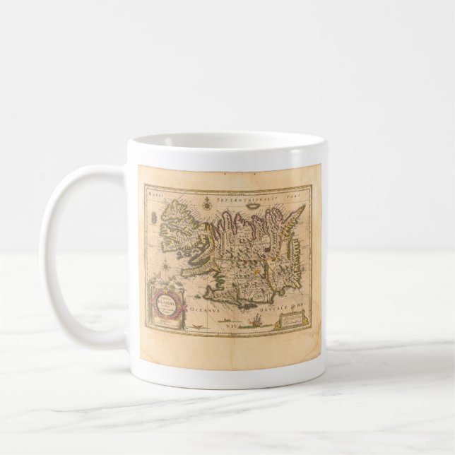 Map of Iceland (Blaeu, 1645) Coffee Mug (Left)