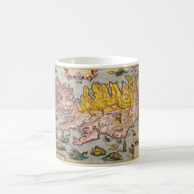 Map of Iceland Coffee Mug (Center)