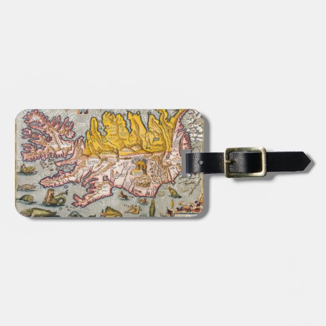 Map of Iceland Luggage Tag (Front Horizontal)