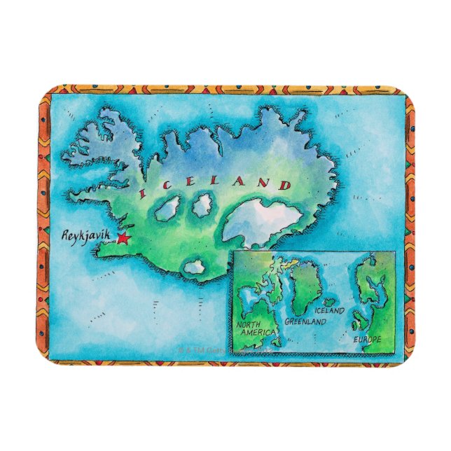 Map of Iceland Magnet (Horizontal)