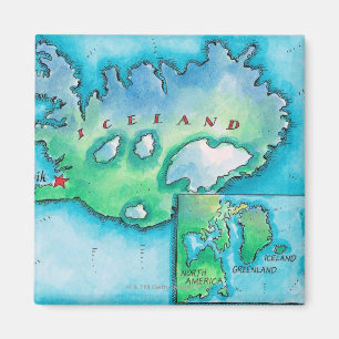 Map of Iceland Magnet