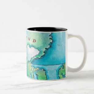 Map of Iceland Two-Tone Coffee Mug
