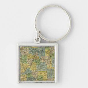Map of Illinois 2 Key Ring