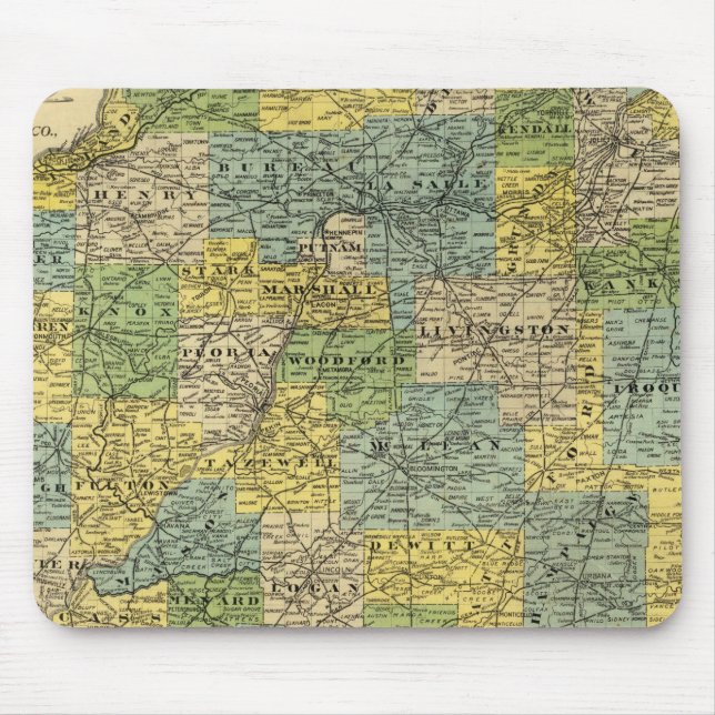 Map of Illinois 2 Mouse Mat (Front)