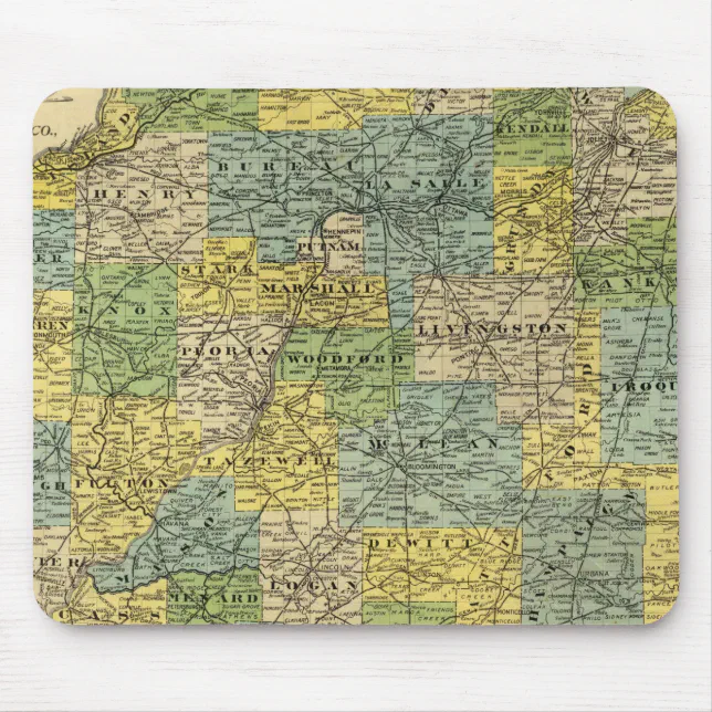 Map of Illinois 2 Mouse Mat | Zazzle