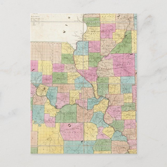 Map of Illinois & Missouri Postcard (Front)