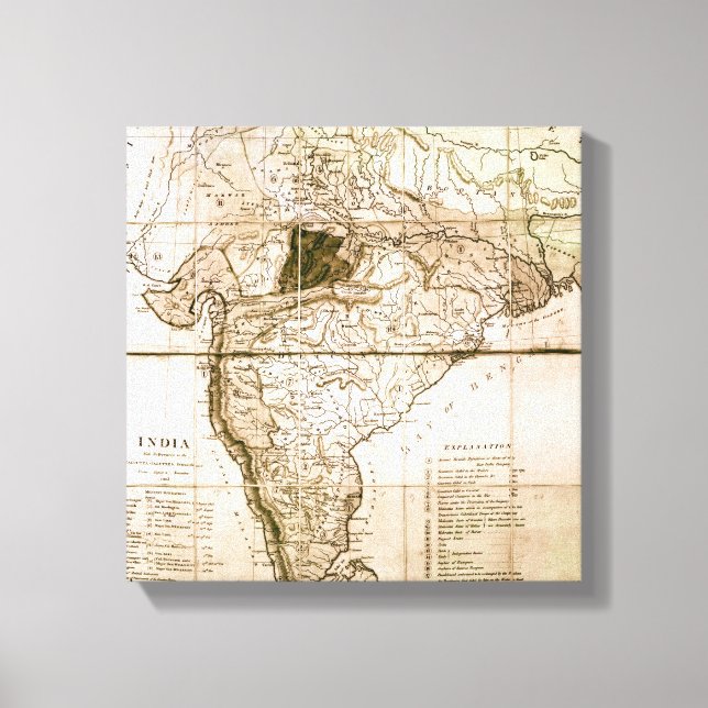 Map of India, 1803 Canvas Print (Front)