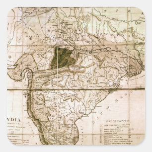 Map of India, 1803 Square Sticker