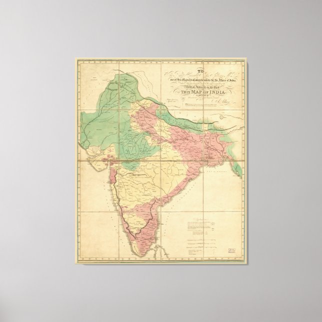 Map of India (1818) Canvas Print (Front)