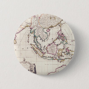 Map of India & the East Indies 6 Cm Round Badge