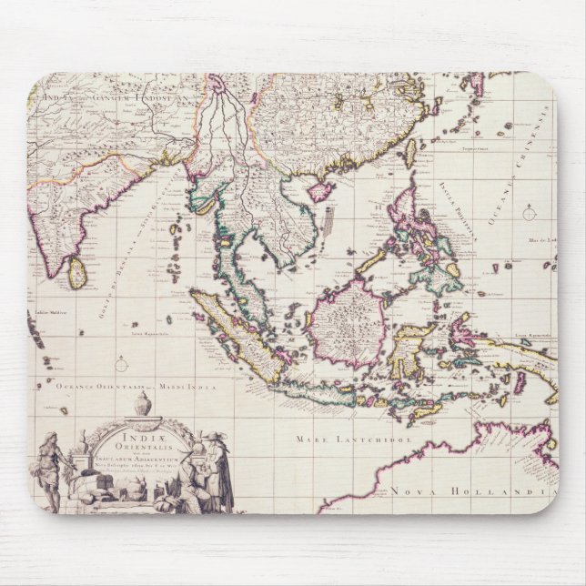 Map of India & the East Indies Mouse Mat (Front)