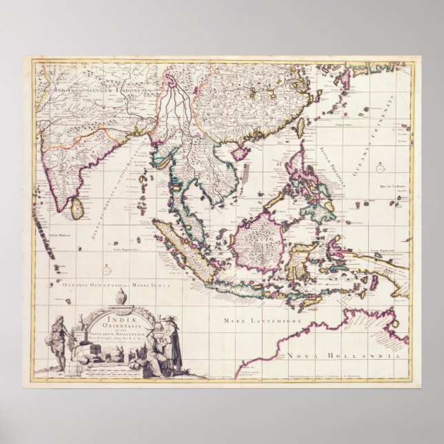 Map of India & the East Indies Poster (Front)