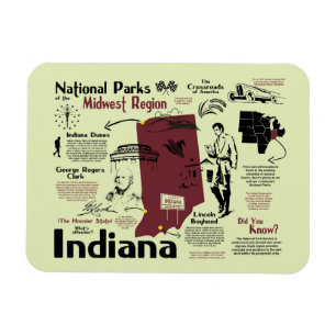 Map of Indiana National Parks Magnet