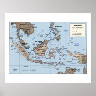 Map of Indonesia Poster