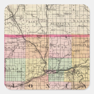 Map of Ionia County, Michigan Square Sticker